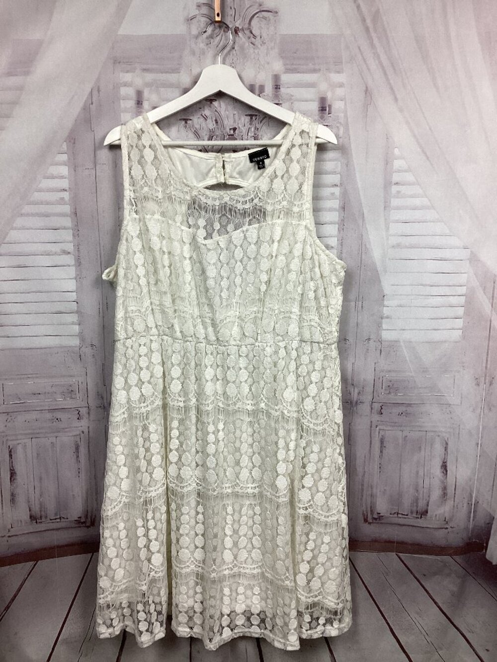 Torrid White Lace Tiered Ruffle Midi Dress Sleeveless Boho Wedding 4X